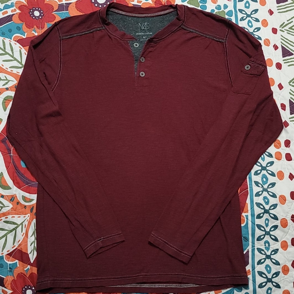 Dark red Long sleeve Tee
